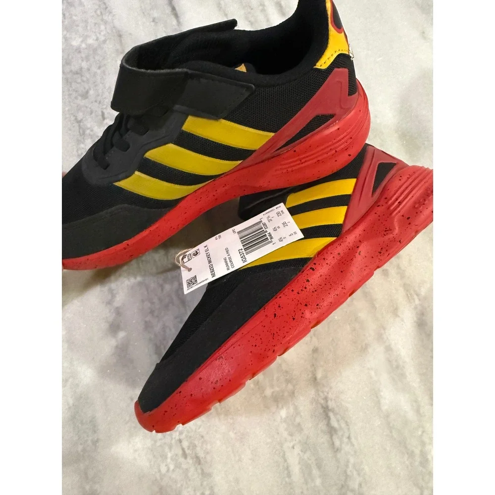 Adidas Kids‎ Disney Mickey Mouse Black Red Yellow Strap Sneakers Shoes